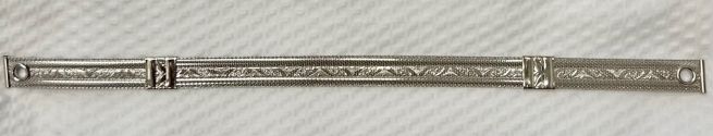 POLICE METALLIC CAP STRAP - FLORAL DESIGN - SILVER.
